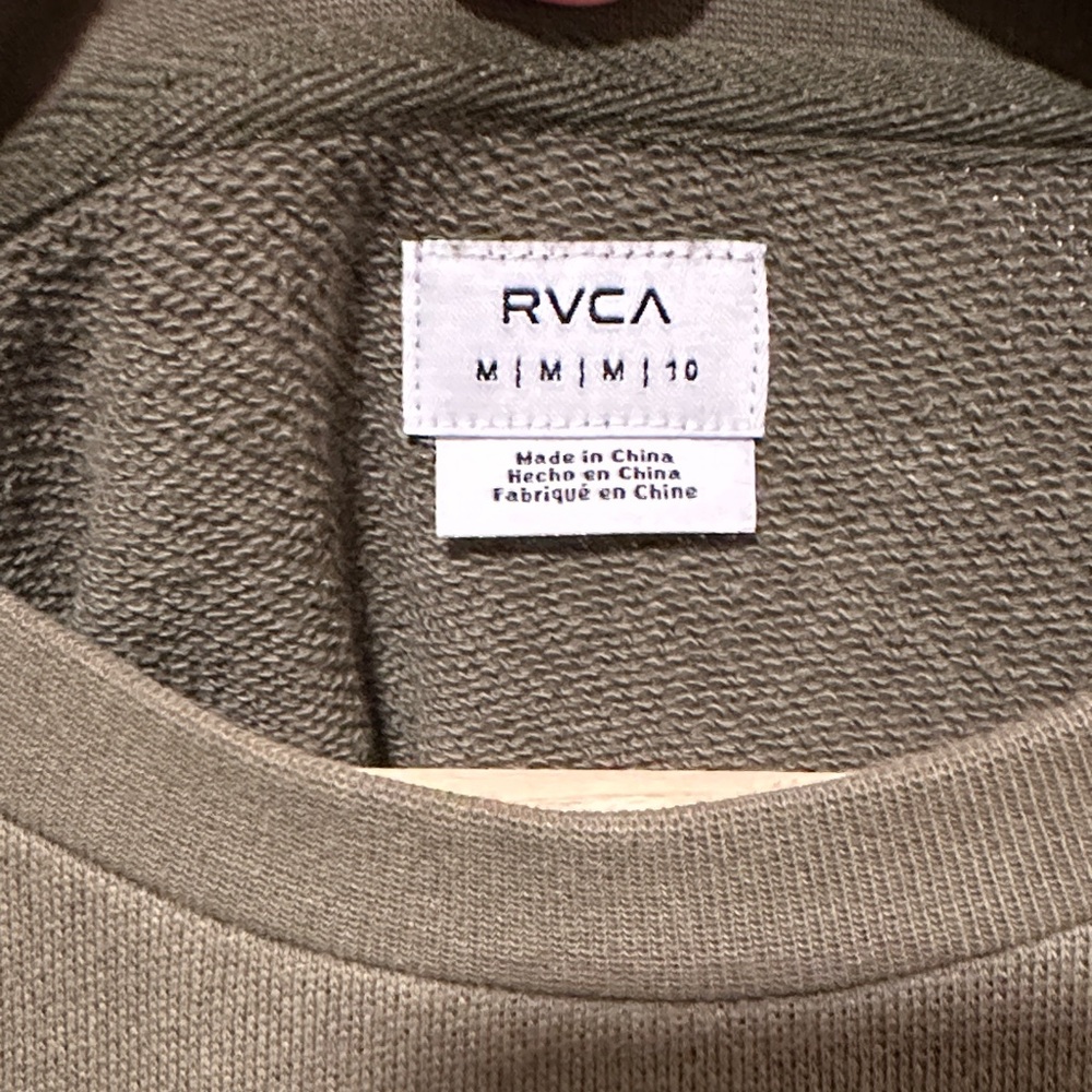 RVCA Dark Olive Women's Cropped Sweatshirt - Picture 4 of 4